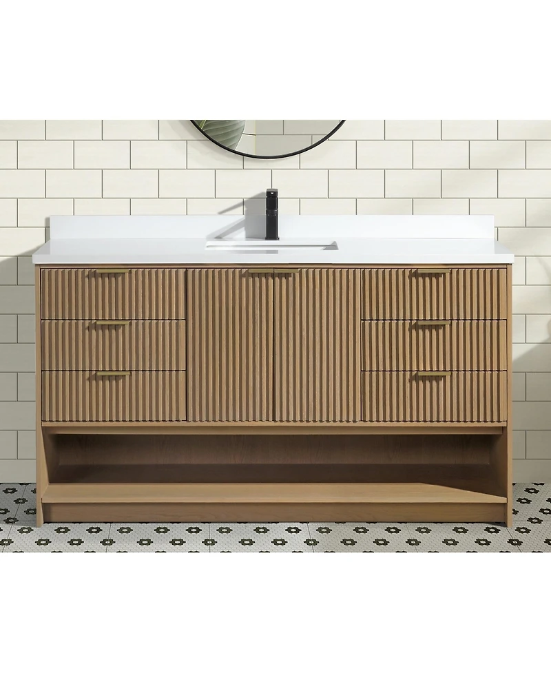 Ari Bath Diego 60" Bathroom Vanity Oak