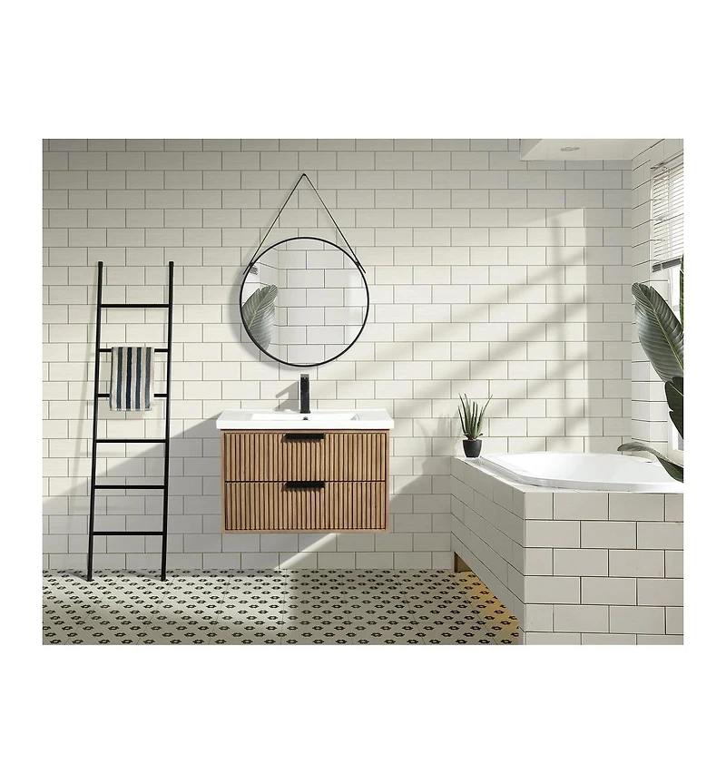 Ari Bath Diego 30" Floating Bathroom Vanity Weathered Fir