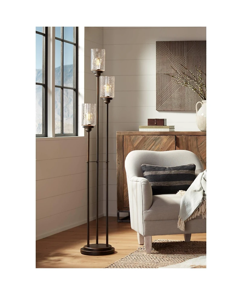 Franklin Iron Works Modern Industrial Tree Floor Lamp with Usb Port 66" Tall