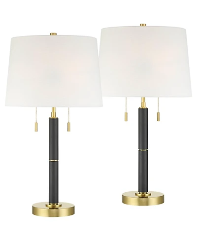 360 Lighting Rawdon 27" High Brass Light Pull-Chain Table Lamp Set of 2