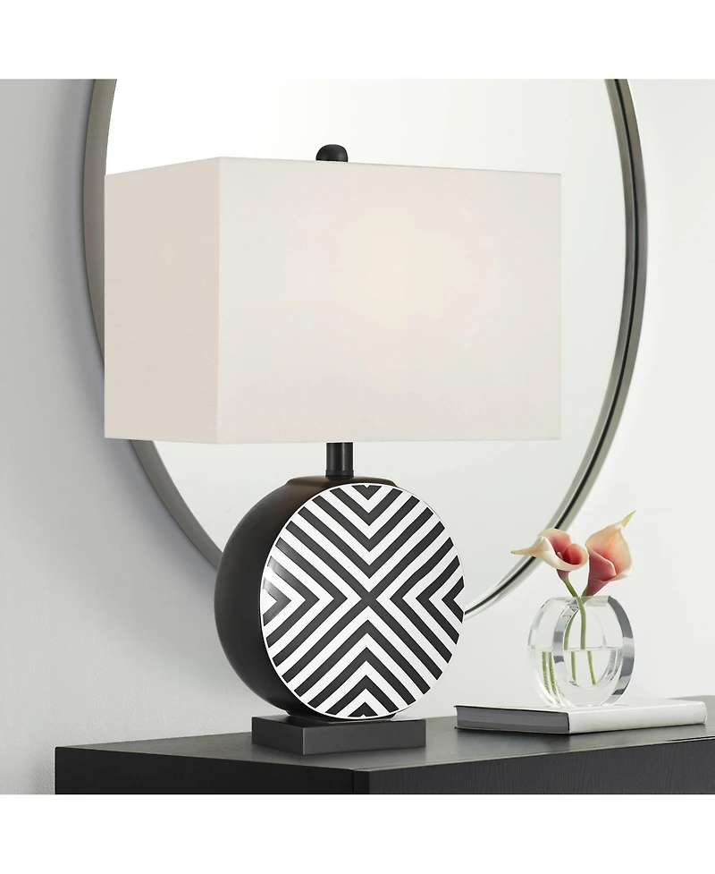 360 Lighting Fraser Ceramic Disc Table Lamp with Dimmer