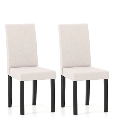 Gouun Set of 2 Mid-Century Modern Fabric Upholstered Parson Dining Chairs