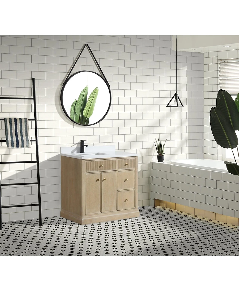 Ari Bath Redondo 36" Bathroom Vanity Ash Oak