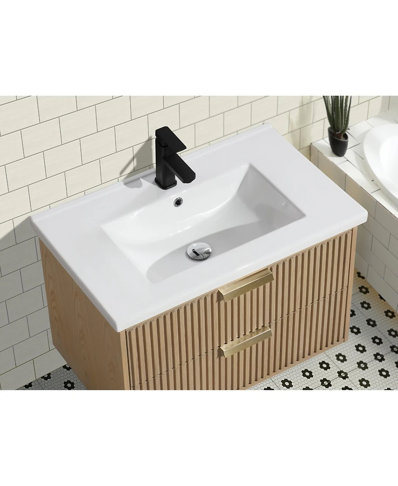Ari Bath Diego 30" Floating Bathroom Vanity Oak
