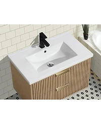 Ari Bath Diego 30" Floating Bathroom Vanity Oak