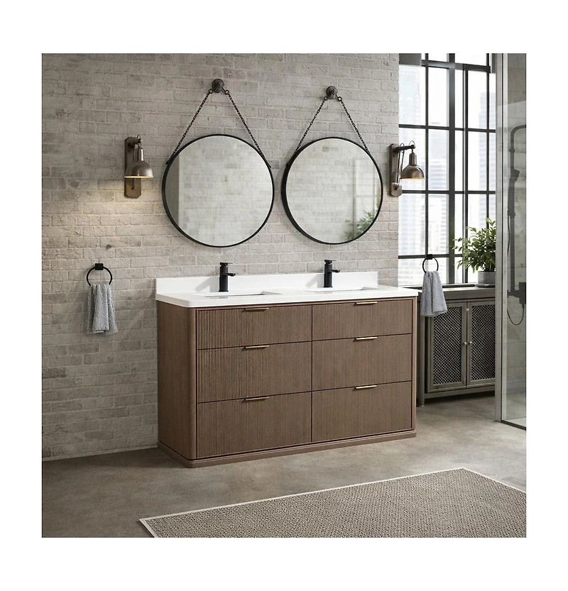 Ari Bath Aria 55" Bathroom Vanity Smoked Oak