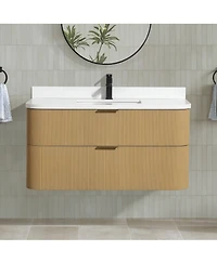 Ari Bath Chantal 42" Floating Bathroom Vanity Oak