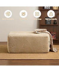 Xizzi 37" Corduroy Ottoman, Upholstered Cloud Ottoman for Boneless Couch, Modular Sectional Sofa Living Room, Memory Foam