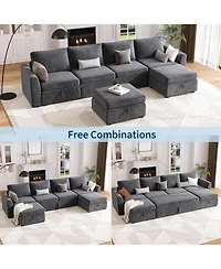 gaomon Sectional Sleeper Sofa with Pull-Out Bed
