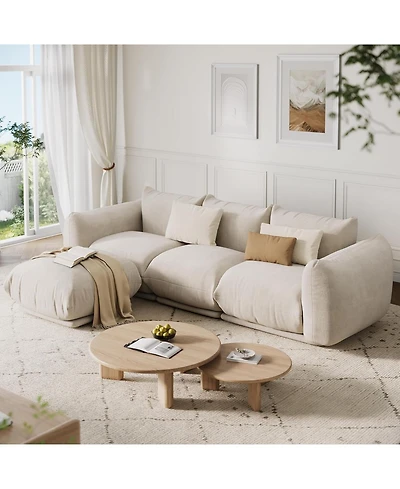 gaomon 101" L-Shaped Modular Sectional Sofa, Chenille Cloud Couch with Deep Seat