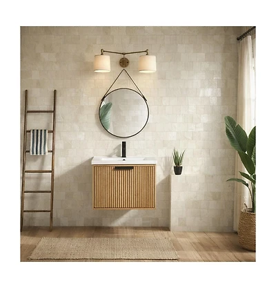 Ari Bath Diego 24" Floating Bathroom Vanity Weathered Fir