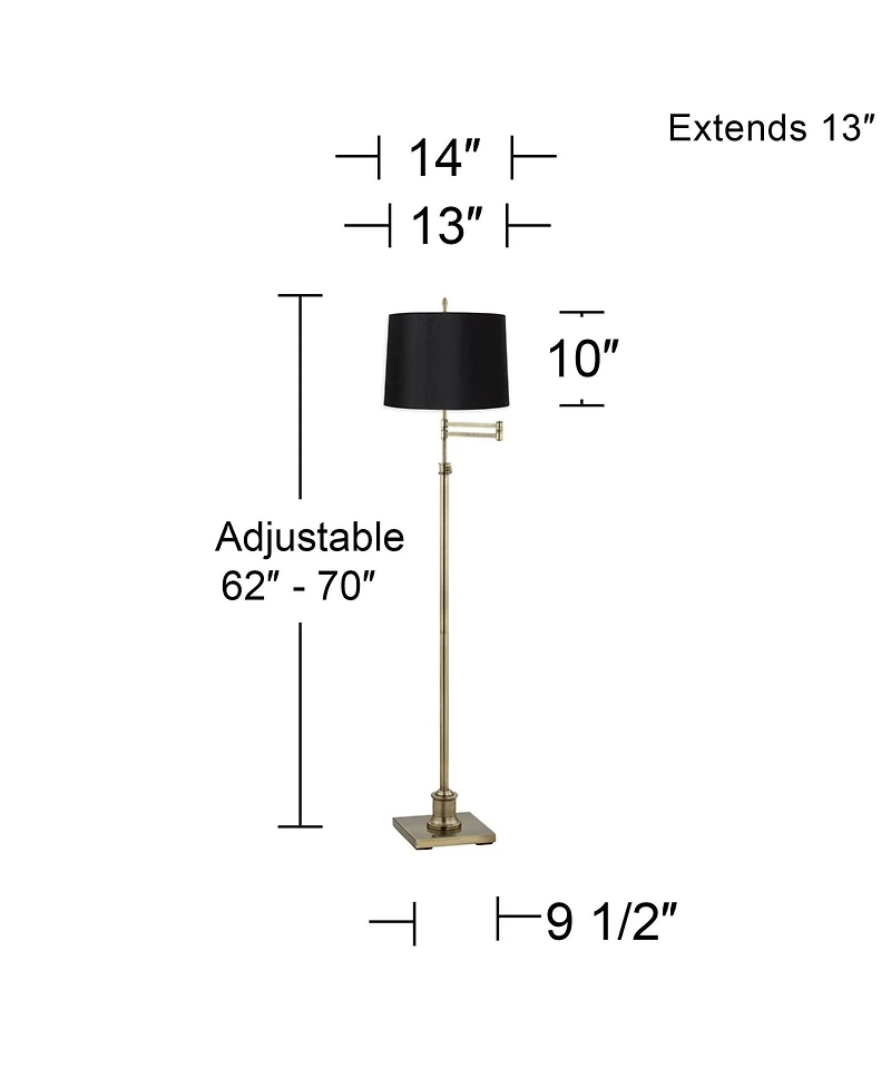 360 Lighting Modern Swing Arm Floor Lamp Adjustable Height 70" Tall