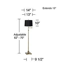 360 Lighting Modern Swing Arm Floor Lamp Adjustable Height 70" Tall
