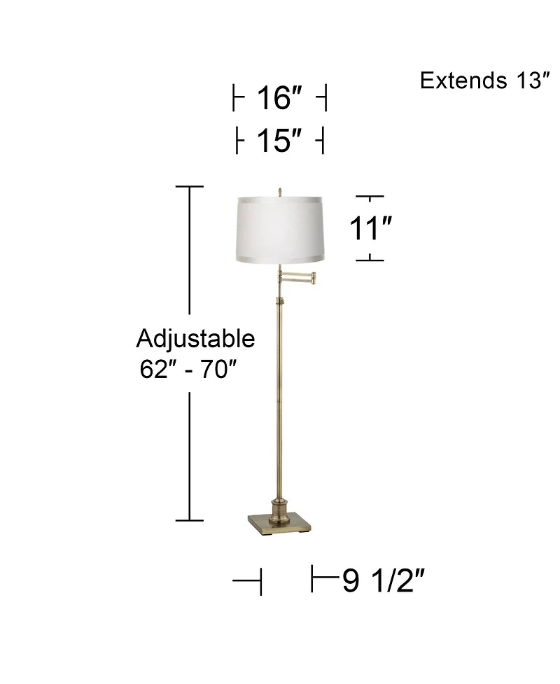 360 Lighting Swing Arm Floor Lamp Adjustable Height 70" Tall