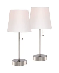 360 Lighting Justin Modern Accent Table Lamps 18" High Set of 2 with Usb Charging Port and Table Top Dimmers for Bedroom Home Desk
