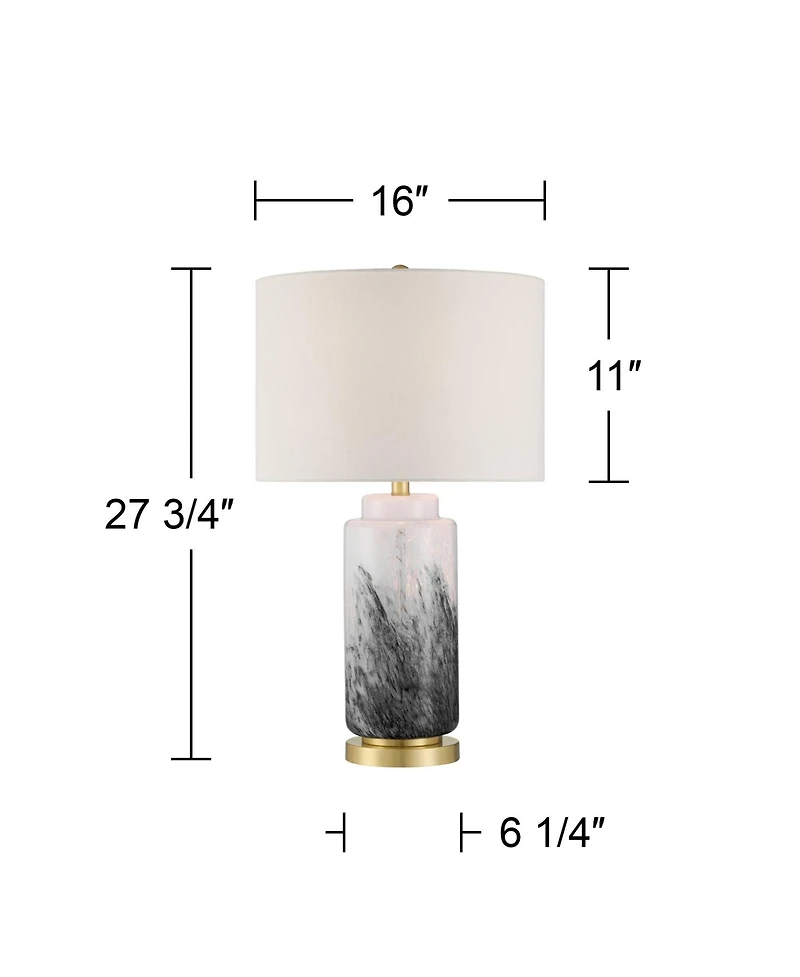 360 Lighting Tatiana 27 3/4" Tall Modern 3-Way Table Lamp Finish Art Glass Single Living Room Bedroom (Colors May Vary)