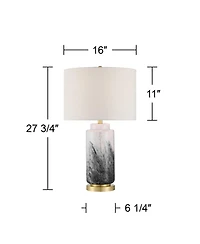 360 Lighting Tatiana 27 3/4" Tall Modern 3-Way Table Lamp Finish Art Glass Single Living Room Bedroom (Colors May Vary)