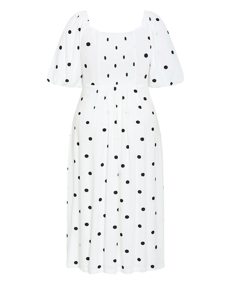 City Chic Women's Plus size Nala Spot Print Twist Front Dress