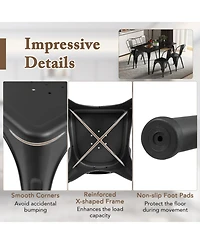 Gouun Set of 4 Metal Dining Chairs with Removable Backrest