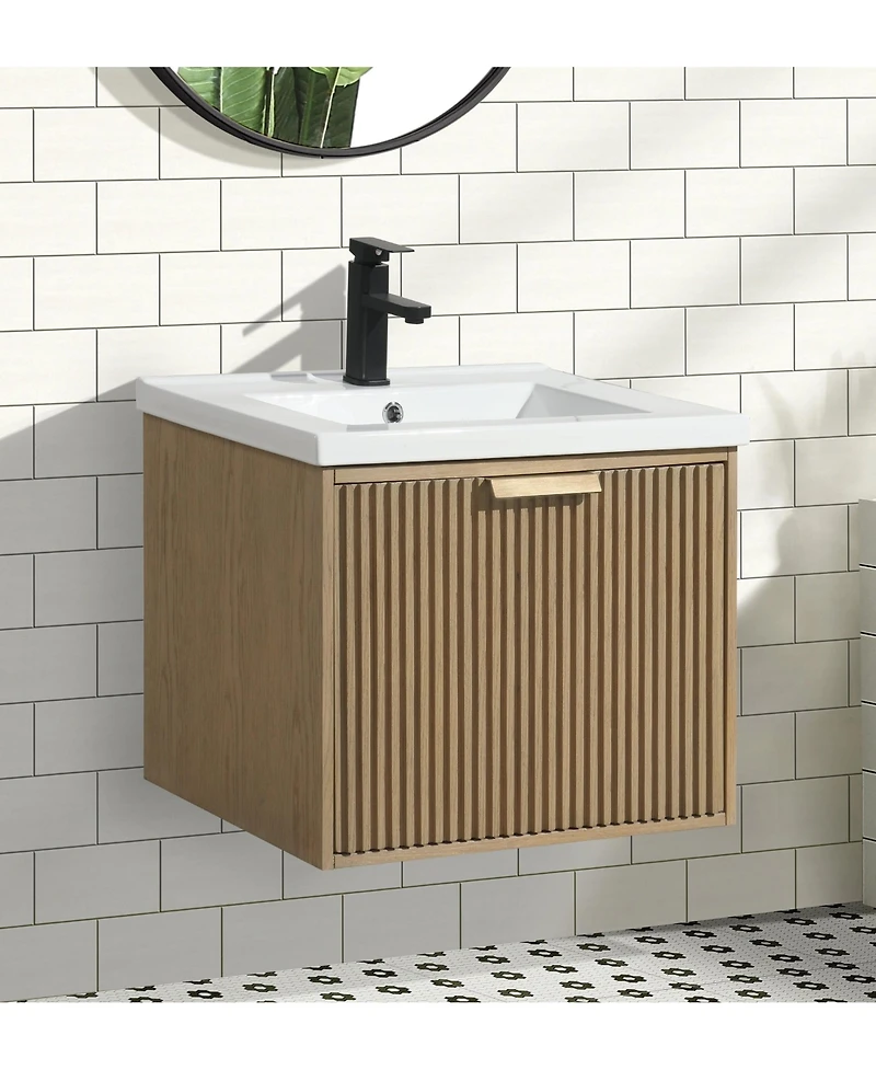 Ari Bath Diego 24" Floating Bathroom Vanity Oak