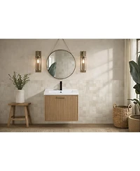 Ari Bath Diego 24" Floating Bathroom Vanity Oak