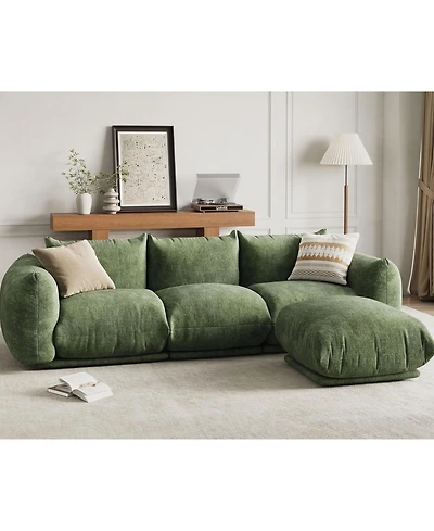 gaomon L-Shaped Modular Sectional Sofa, Chenille Cloud Couch with Deep Seat