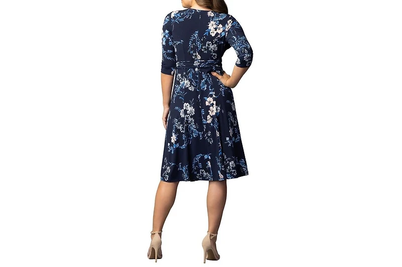 Kiyonna Women's Signature Wrap Dress with 3/4 Sleeves