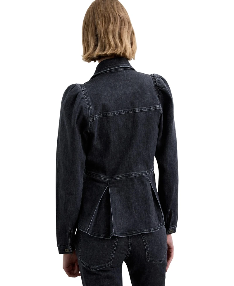 Scalpers Women's Puffed Sleeve Denim Shirt
