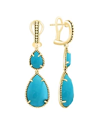 Effy Collection Turquoise Drop Earrings in Gold Over Sterling Silver