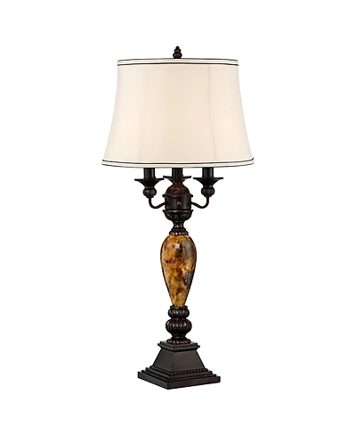 Kathy Ireland Mulholland Traditional Table Lamp 37" Tall Marbleized with Usb Dimmer