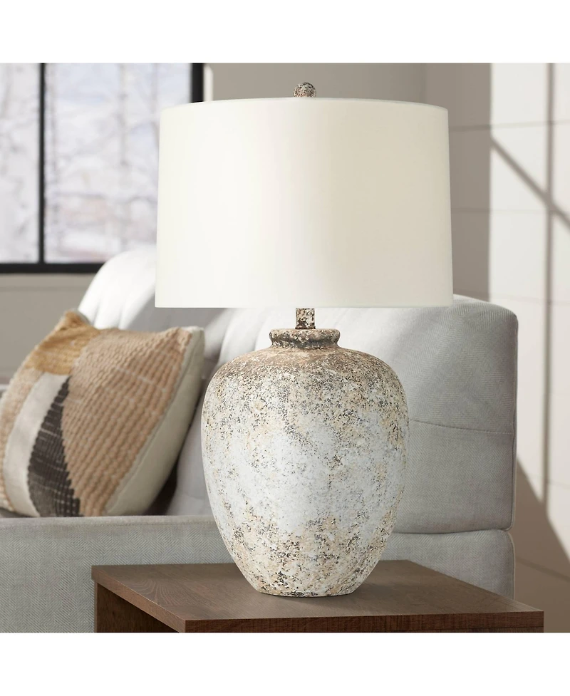 360 Lighting Astaire 27" Tall Urn Jar Farmhouse Rustic Table Lamp Weathered Vintage Finish Single Living Room Bedroom