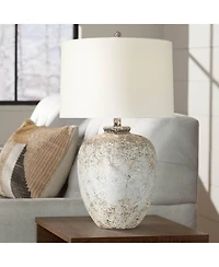 360 Lighting Astaire 27" Tall Urn Jar Farmhouse Rustic Table Lamp Weathered Vintage Finish Single Living Room Bedroom