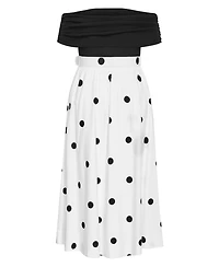 City Chic Women's Anita Off Shoulder Spot Print Dress
