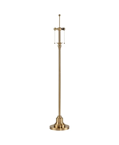 360 Lighting Dyna Traditional 58" Tall Standing Floor Lamp Base Skinny Pole Pull Chain Metal Antique Brass Finish Living Room