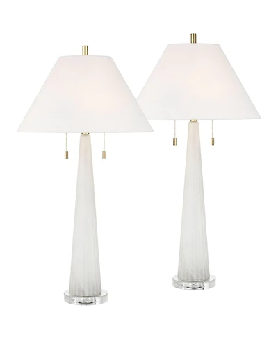 Possini Euro Design Possini Euro Regina 33" High Glass 2-Light Table Lamp Set of 2