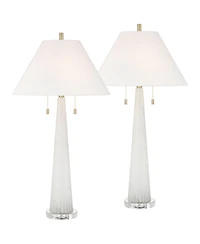 Possini Euro Design Possini Euro Regina 33" High Glass 2-Light Table Lamp Set of 2