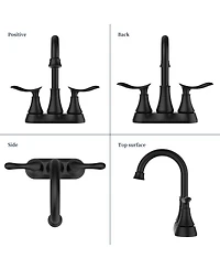 Busdays 2-Handle 4-Inch Matte Bathroom Faucet, Bathroom Vanity Sink Faucets with Pop-up Drain and Supply Hoses