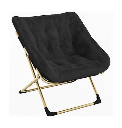 gaomon Rabbit Fur Saucer Chair, Foldable Lounge Chair with Metal Frame, Comfy Accent for Kids, Teens and Adults, No Assembly, Indoor Sofa Seat