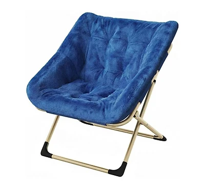 gaomon Rabbit Fur Saucer Chair, Foldable Lounge Chair with Metal Frame, Comfy Accent for Kids, Teens and Adults, No Assembly, Indoor Sofa Seat