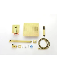 Busdays Wall Mount Rainfall Shower Head, 10-Inch Stainless Steel Rain Shower System with Adjustable Angle