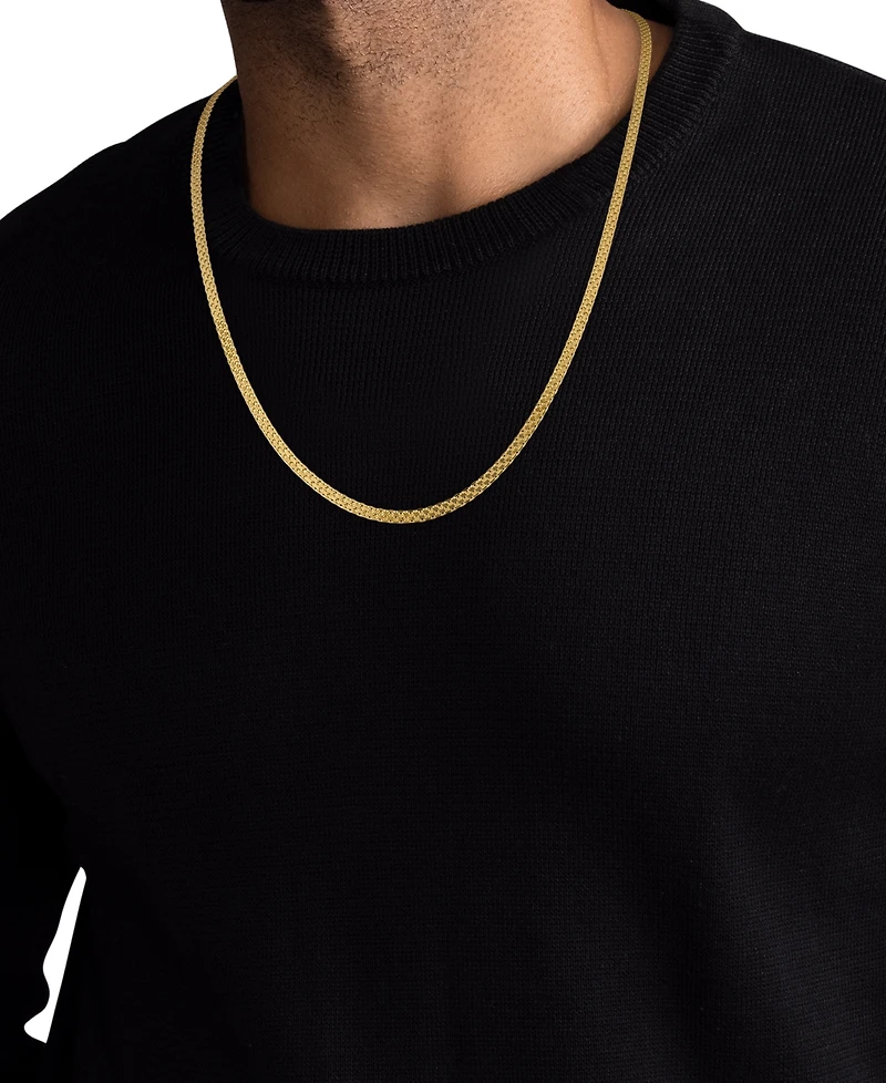 Macy's Men's Polished Bismark Chain Necklace in 14k Gold Over Sterling Silver
