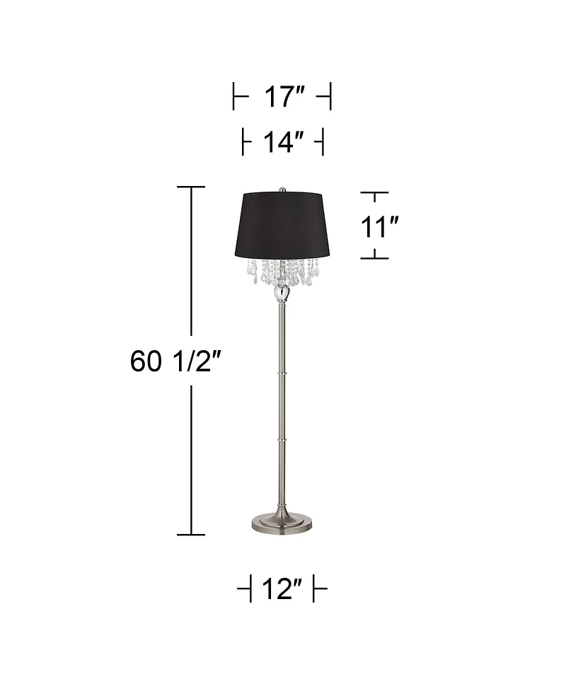360 Lighting Crystals Traditional Luxury 60.5" Tall Standing Floor Lamp