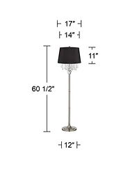 360 Lighting Crystals Traditional Luxury 60.5" Tall Standing Floor Lamp