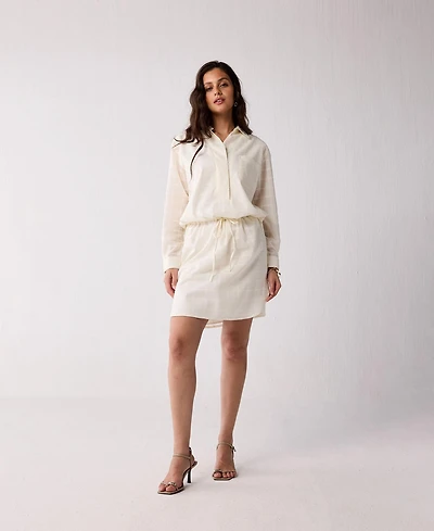 Reistor Women's Oversized Shirt Dress with Drawstring