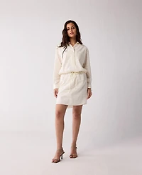 Reistor Women's Oversized Shirt Dress with Drawstring