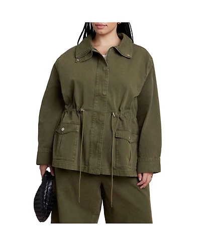 Eloquii Women's Drawstring Waist Cargo Jacket