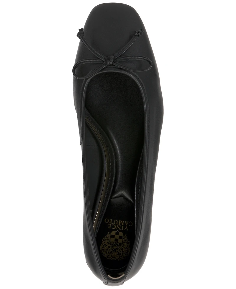 Vince Camuto Women's Jenlea Almond-Toe Block-Heel Bow Ballet Pumps