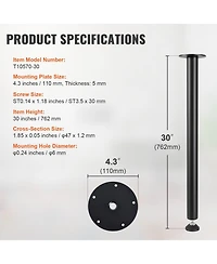 Gouun 30 in Adjustable Desk Legs Set of 4, Reinforced Steel Table Legs with 1200 lbs Load Capacity