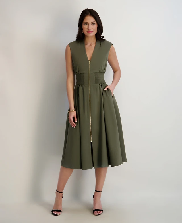 Kensie Women's Sleeveless V-Neck Zip-Front Maxi Dress at CoolSprings Galleria in Franklin, TN Kensie Women's Sleeveless V-Neck Zip-Front Maxi Dress at CoolSprings Galleria in Franklin, TN