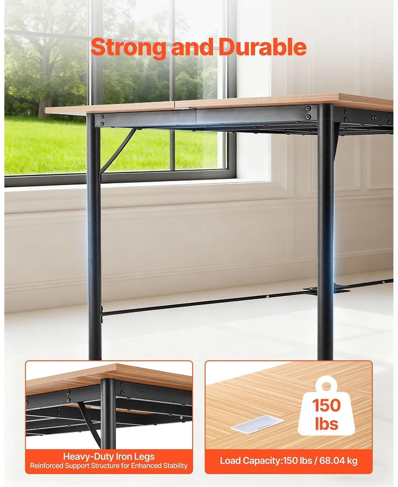 Gouun 6 feet Rectangle Conference Table for 6-8 Person, Modern Office Meeting Desk with Metal Legs.